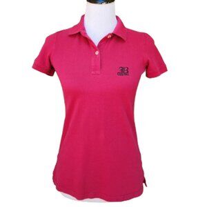 Beval Fuchsia Pink Polo Shirt Basic Top 100% Cotton Short Sleeves Solid